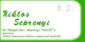 miklos seprenyi business card